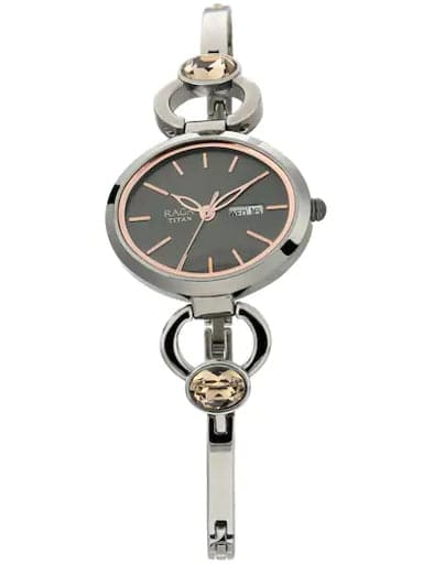 Titan Raga Viva Grey Dial Grey Metal Strap Women'S Watch Np2621Qm01