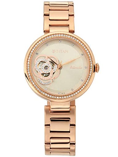 Titan Inspire With Rosegold Dial Automatic Watch Np95112Wm01