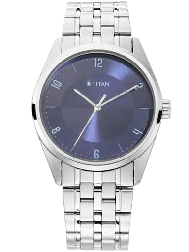 Titan Work Wear Blue Dial Metal Strap Men'S Watch Np1729Sm05