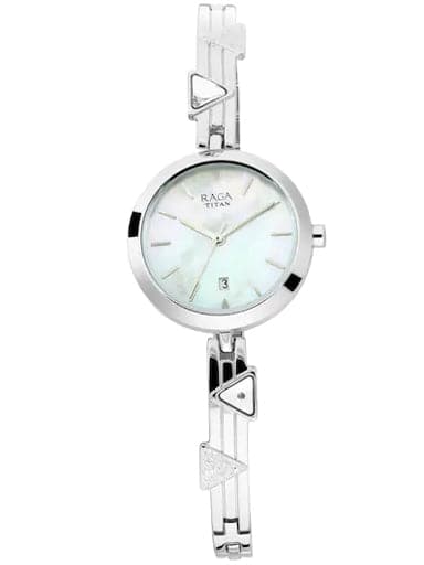 Titan Raga Viva Mother Of Pearl Dial Metal Strap Women'S Watch Np2606Sm03