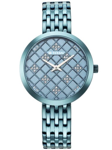 Titan Purple Unending Beauty Blue Dial Analog Watch 95163Qm01