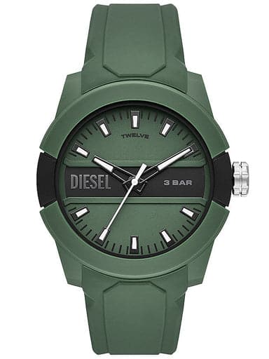Diesel Double Up Three-Hand Green Silicone Watch Dz1983I