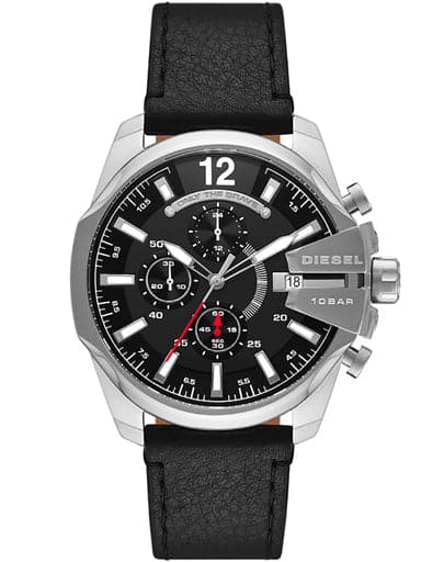 Diesel Baby Chief Chronograph Black Leather Watch Dz4592I