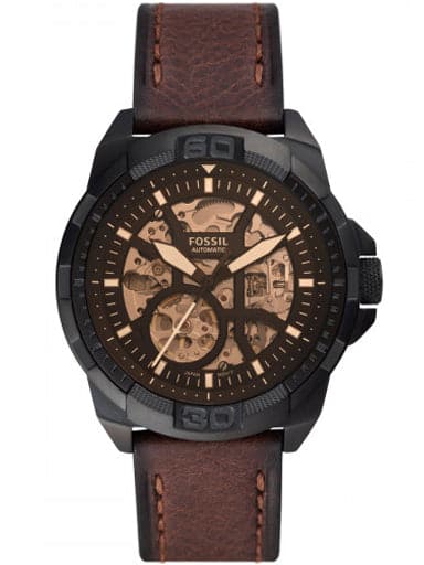 Fossil Bronson Automatic Brown Leather Watch Me3219