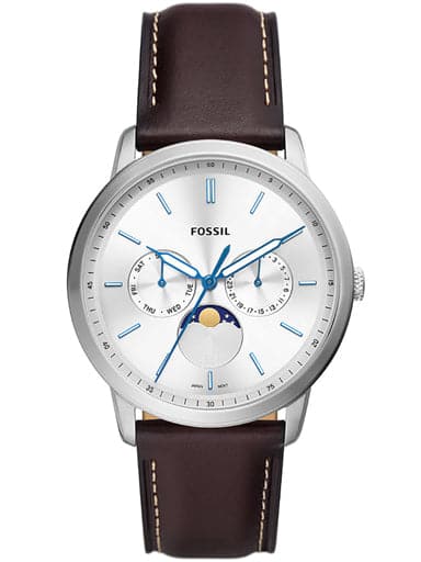 Neutra Minimalist Multifunction Brown Leather Watch Fs5905I