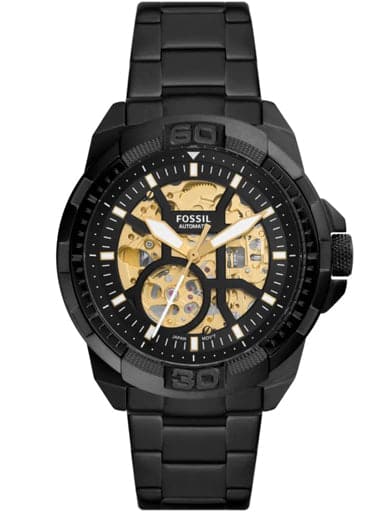 Fossil Bronson Automatic Black Stainless Steel Watch Me3217