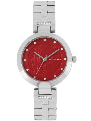 Giordano Analog Red Dial Women'S Watch 2784-11