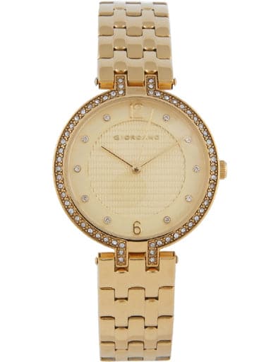 Giordano Analog Gold Dial Women'S Watch 2883-11