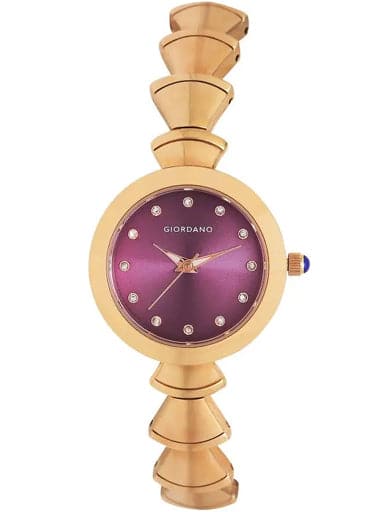 Giordano Womens Purple Dial Metallic Analogue Watch R4007-44