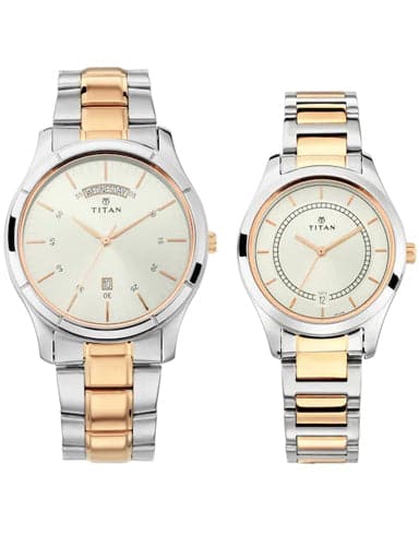 Titan Bandhan Two-Tone Stainless Steel Pair Watches NP17672596KM01