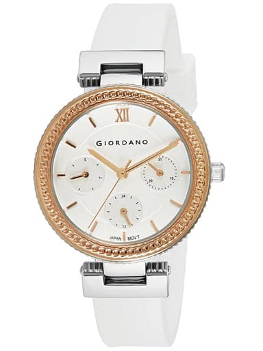 Giordano Analog White Dial Women'S Watch 2937-05