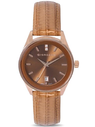 Giordano Analogue Brown Dial Women'S Watch 2962-03