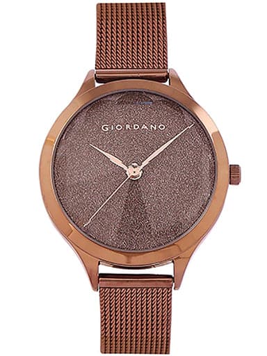 Giordano Analog Brown Dial Women'S Watch Gd-2068-22