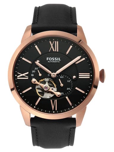 Fossil Townsman Automatic Black Leather Watch Me3170I