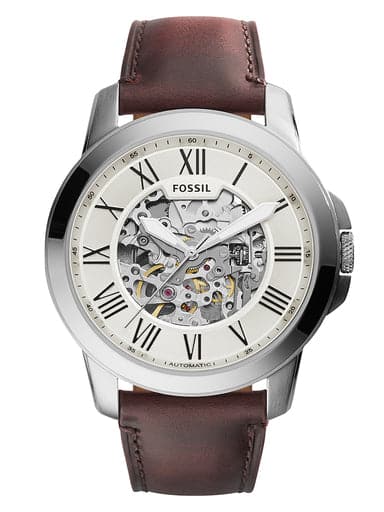 Fossil Grant Automatic Dark Brown Leather Watch Me3099I