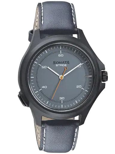 Sonata Stride - Hybrid Smartwatch With Grey Dial & Blue Leather Strap 7130Pl02