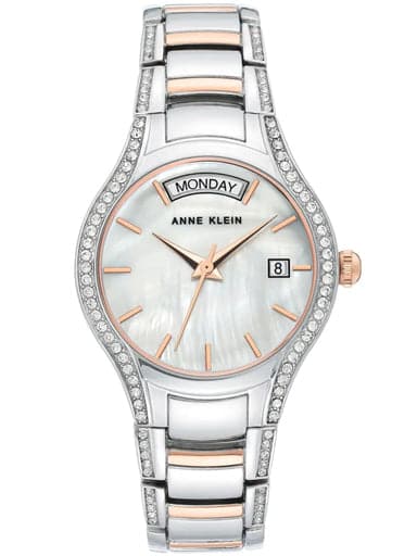 Anne Klein Mother Of Pearl Dial Metal Strap Watch Ak3715Mprt