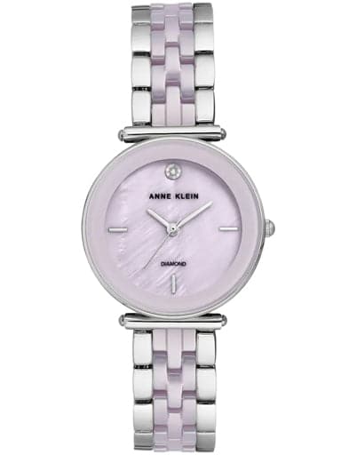 Anne Klein Pink Dial Ceramic Strap Watch Ak3159Lvsv