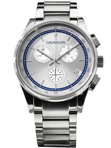 Calvin Klein Completion Chronograph Quartz Silver Dial Men'S Watch Kam27146