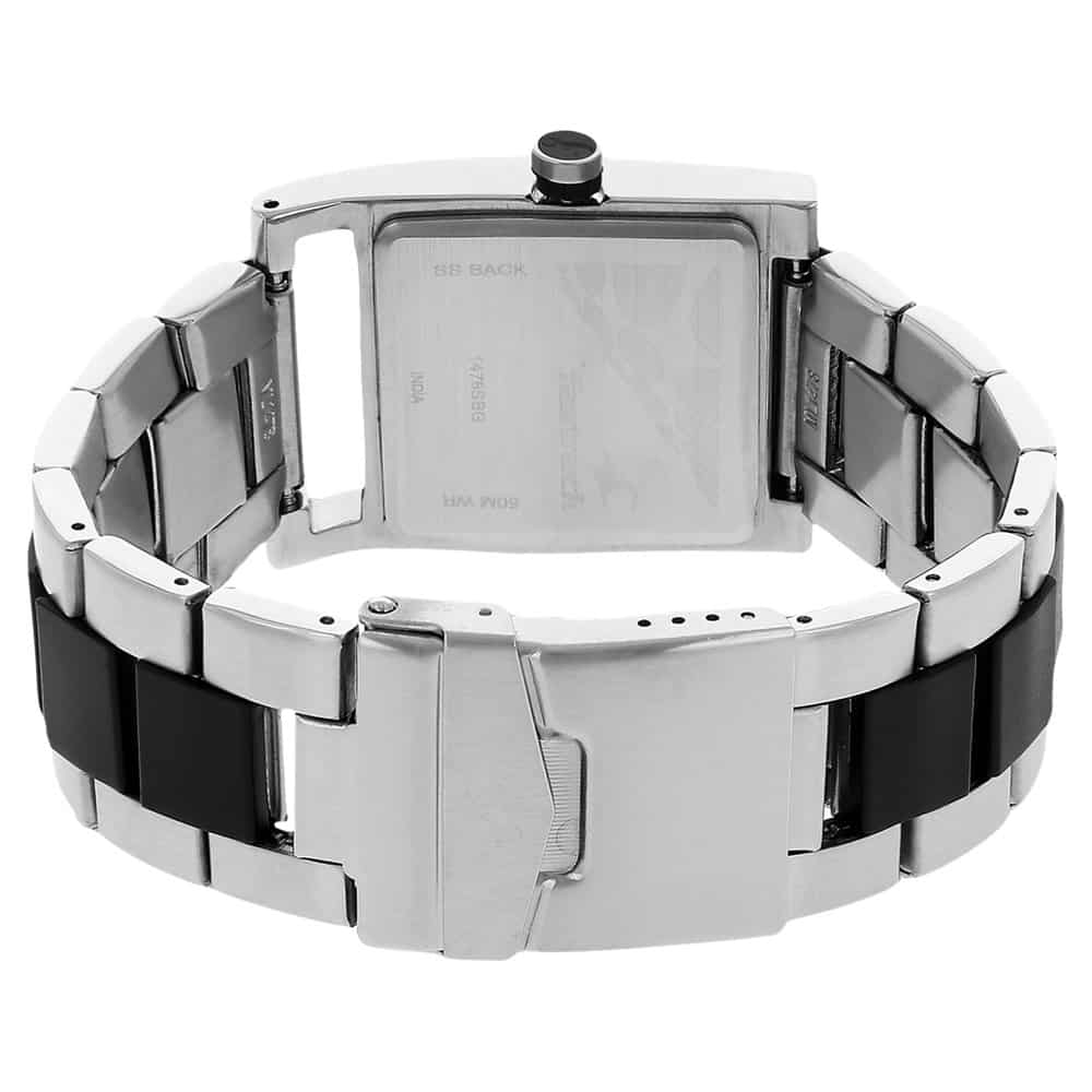 NR1478SM01 BLACK DIAL TWO TONED STAINLESS STEEL STRAP WATCH
