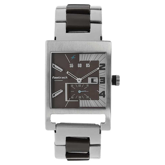 NR1478SM02 BROWN DIAL TWO TONED STAINLESS STEEL STRAP WATCH