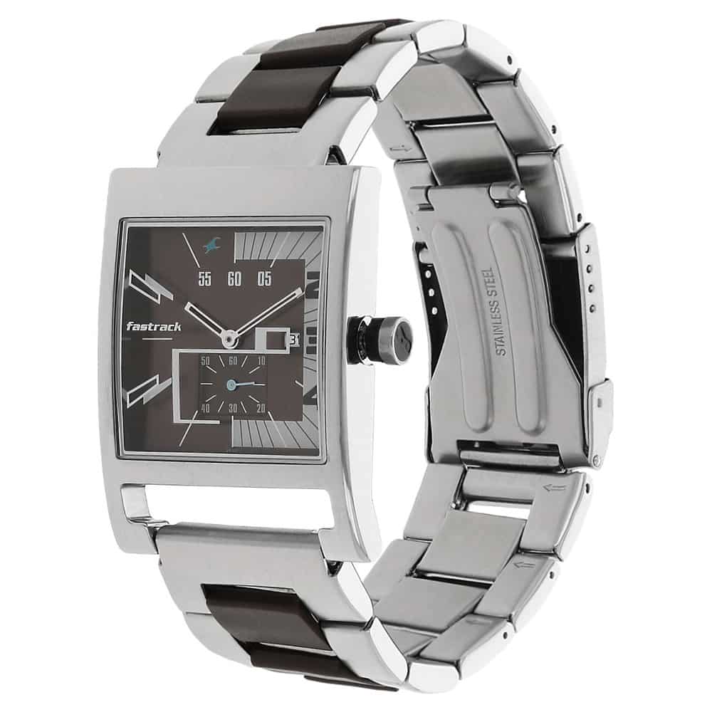 NR1478SM02 BROWN DIAL TWO TONED STAINLESS STEEL STRAP WATCH