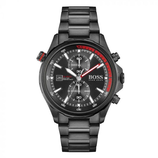 Hugo Boss Men Globetrotter Round Black Watches