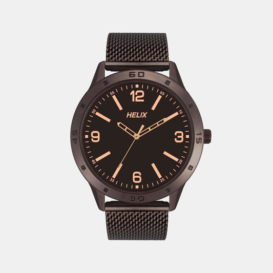 HELIX  Male Brown Analog Stainless Steel Watch TW051HG02
