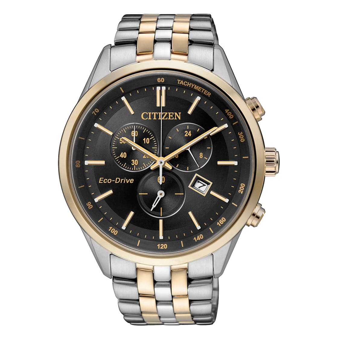 CITIZEN ECO-DRIVE GENTS WATCH BLACK DIAL - AT2144-54E