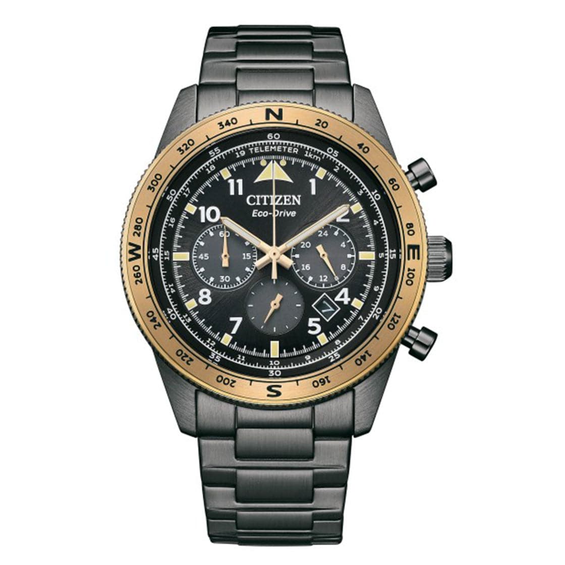 CITIZEN ECO-DRIVE GENTS WATCH BLACK DIAL - CA4556-89E