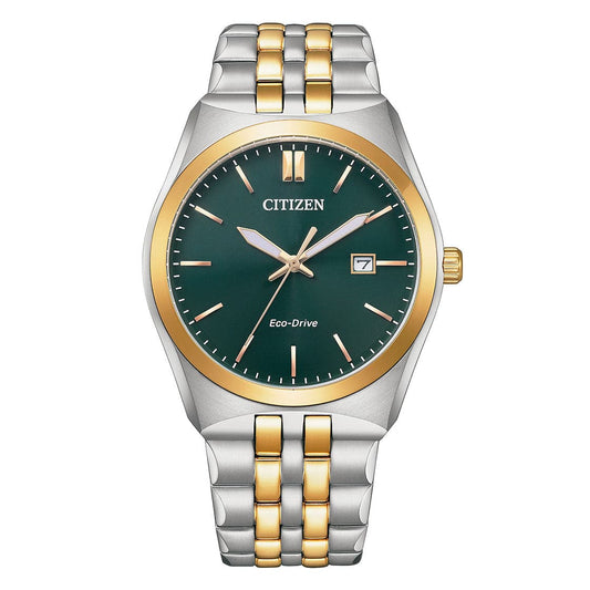 CITIZEN ECO-DRIVE GENTS WATCH GREEN DIAL - BM7339-89X