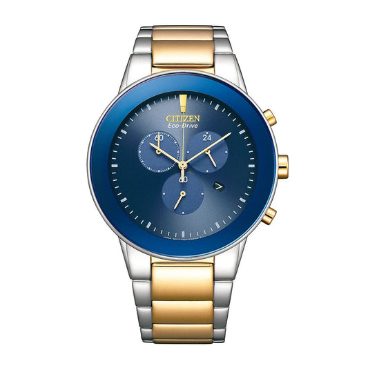 CITIZEN ECO-DRIVE GENTS WATCH BLUE DIAL - AT2244-84L