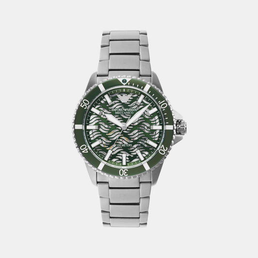 World Explorer Men Automatic Green Dial Analog Stainless Steel Watch AR60061