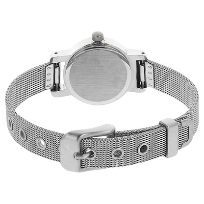 NR2298SM02 WHITE DIAL SILVER METAL STRAP WATCH