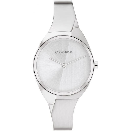Calvin Klein Women's Quartz Stainless Steel Case and Bangle Bracelet Watch, Color: Silver (Model: 25200234)