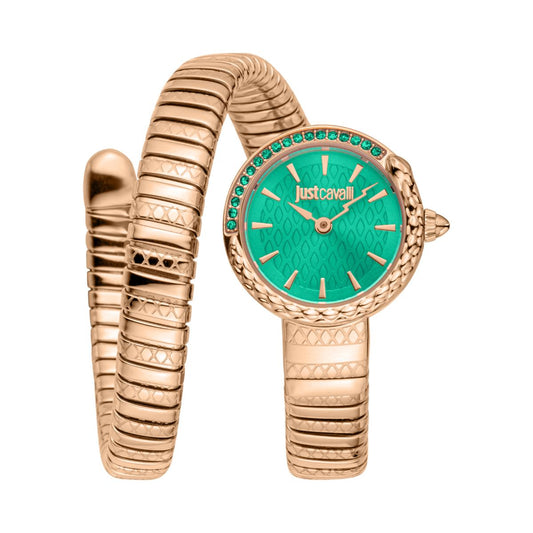 Just Cavalli Women Cerchio Snake Green Round Dial Analog Watch - JC1L301M0055