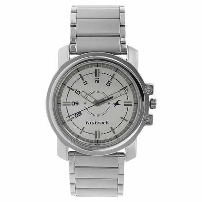NR3039SM01 WHITE DIAL SILVER STAINLESS STEEL STRAP WATCH