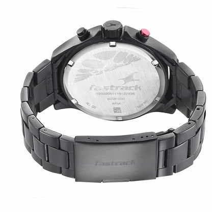 NR3072NM01 BLACK DIAL STAINLESS STEEL STRAP WATCH