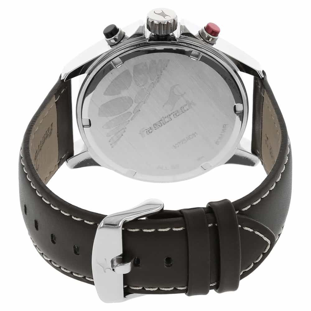 NR3072SL01 BIG TIME WHITE DIAL LEATHER STRAP WATCH