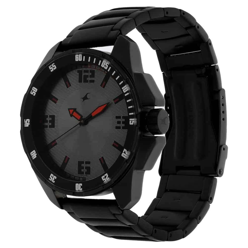 NR3084NM01 GREY DIAL BLACK STAINLESS STEEL STRAP WATCH