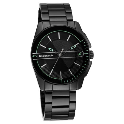NR3089NM03 WEAR YOUR LOOK WITH BLACK DIAL METAL WATCH