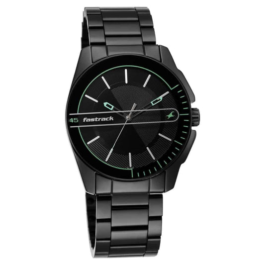 NR3089NM03 WEAR YOUR LOOK WITH BLACK DIAL METAL WATCH