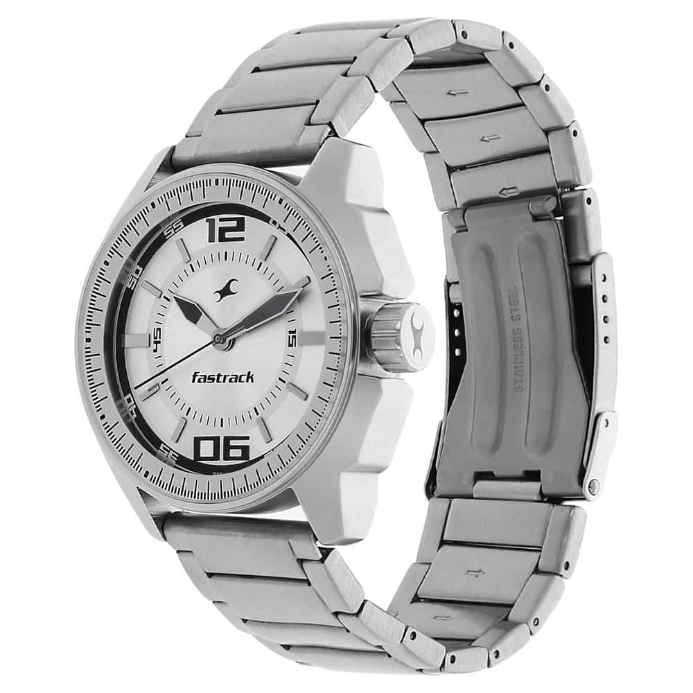 NR3089SM01 SILVER DIAL SILVER METAL STRAP WATCH