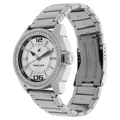 NR3089SM01 SILVER DIAL SILVER METAL STRAP WATCH