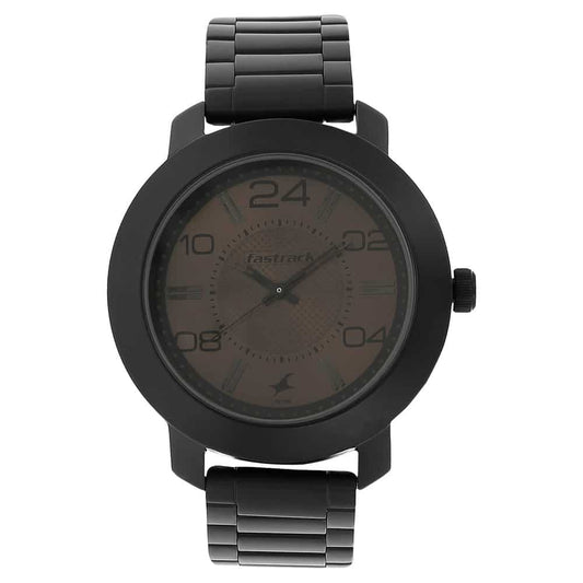 NR3120NM02 BROWN DIAL BLACK STAINLESS STEEL STRAP WATCH