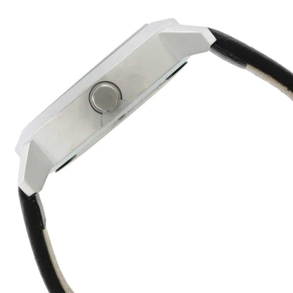 NR3120SL02 BLACK DIAL BLACK LEATHER STRAP WATCH