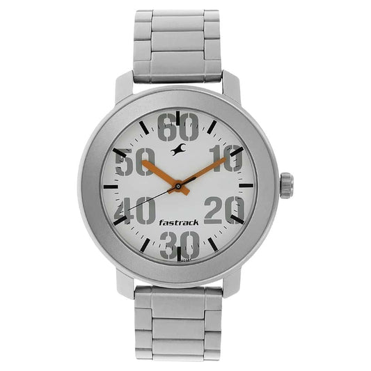 NR3121SM01 WHITE DIAL SILVER STAINLESS STEEL STRAP WATCH