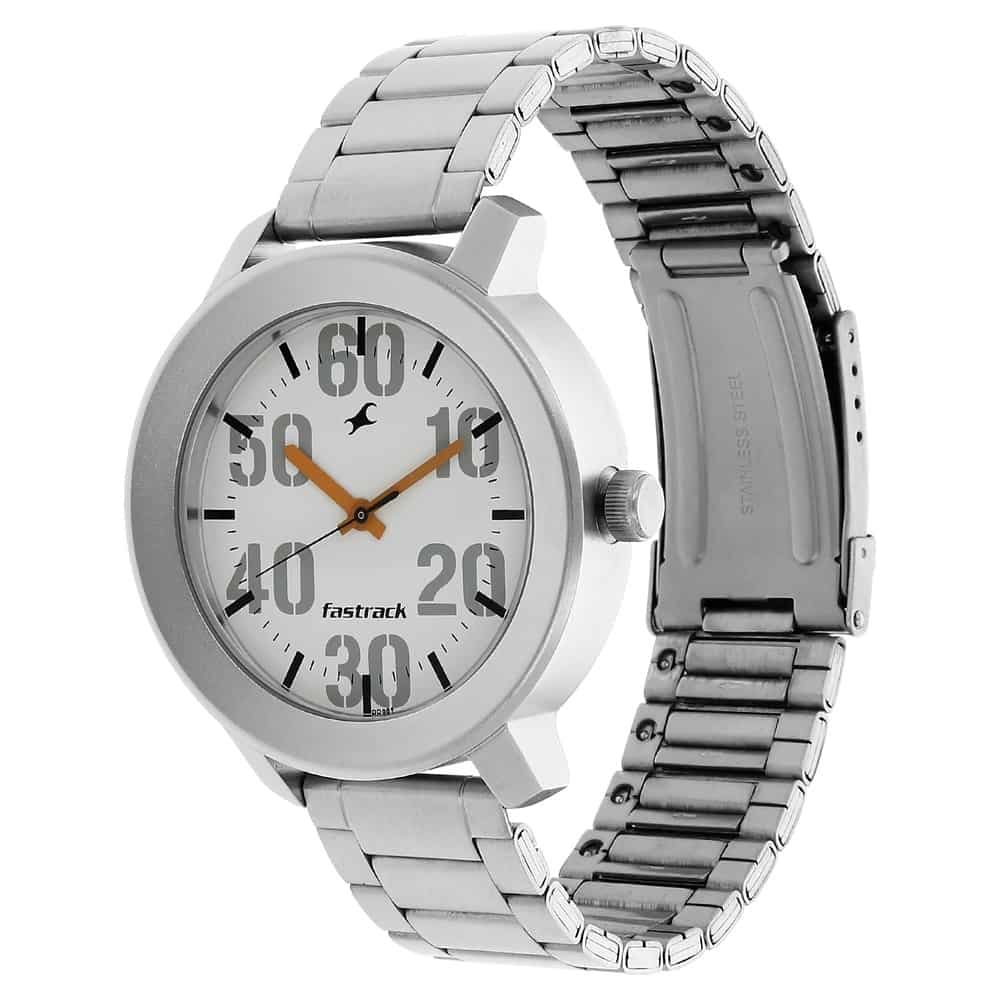 NR3121SM01 WHITE DIAL SILVER STAINLESS STEEL STRAP WATCH