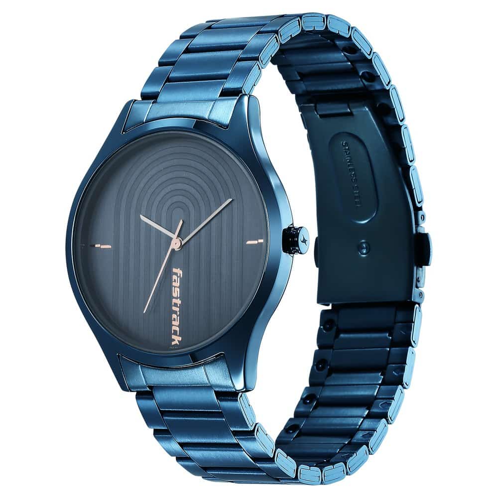 NR3184QM01 STYLE UP BLUE DIAL STAINLESS STEEL STRAP WATCH