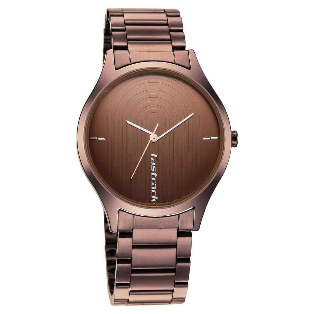 NR3184QM02 STYLE UP BROWN DIAL STAINLESS STEEL STRAP WATCH
